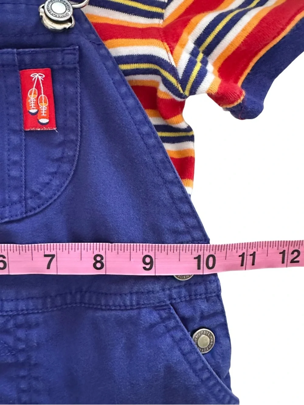 Vtg 90s Gymboree Onesie & Overalls Red Blue Stripes Vintage Rainbow Tag 6-12M